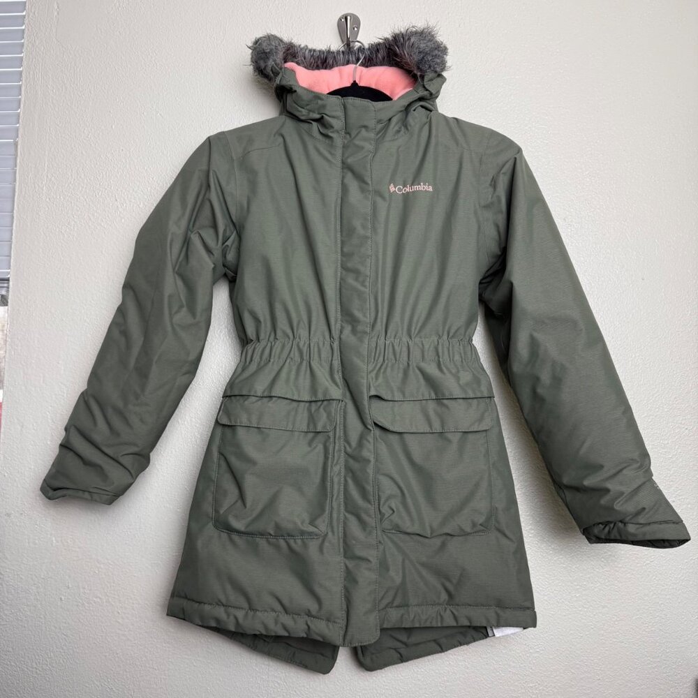 Columbia Girl's Nordic Strider Omni-Tech Parka Olive Green Sz M